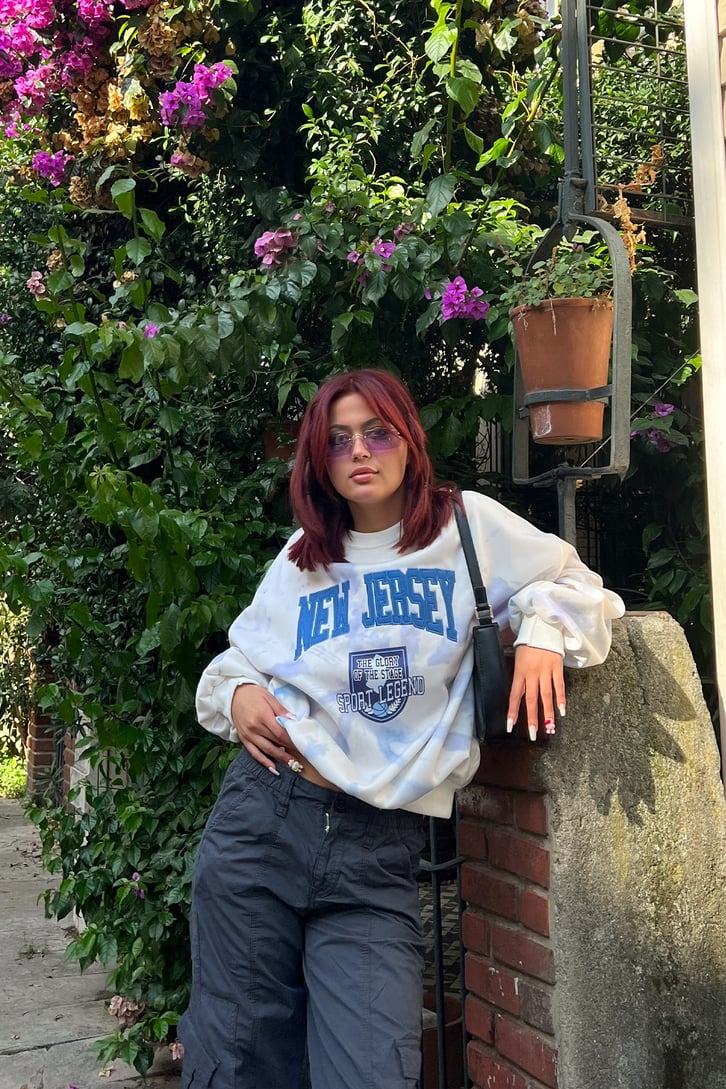 New Jersey Nakışlı Sweatshirt