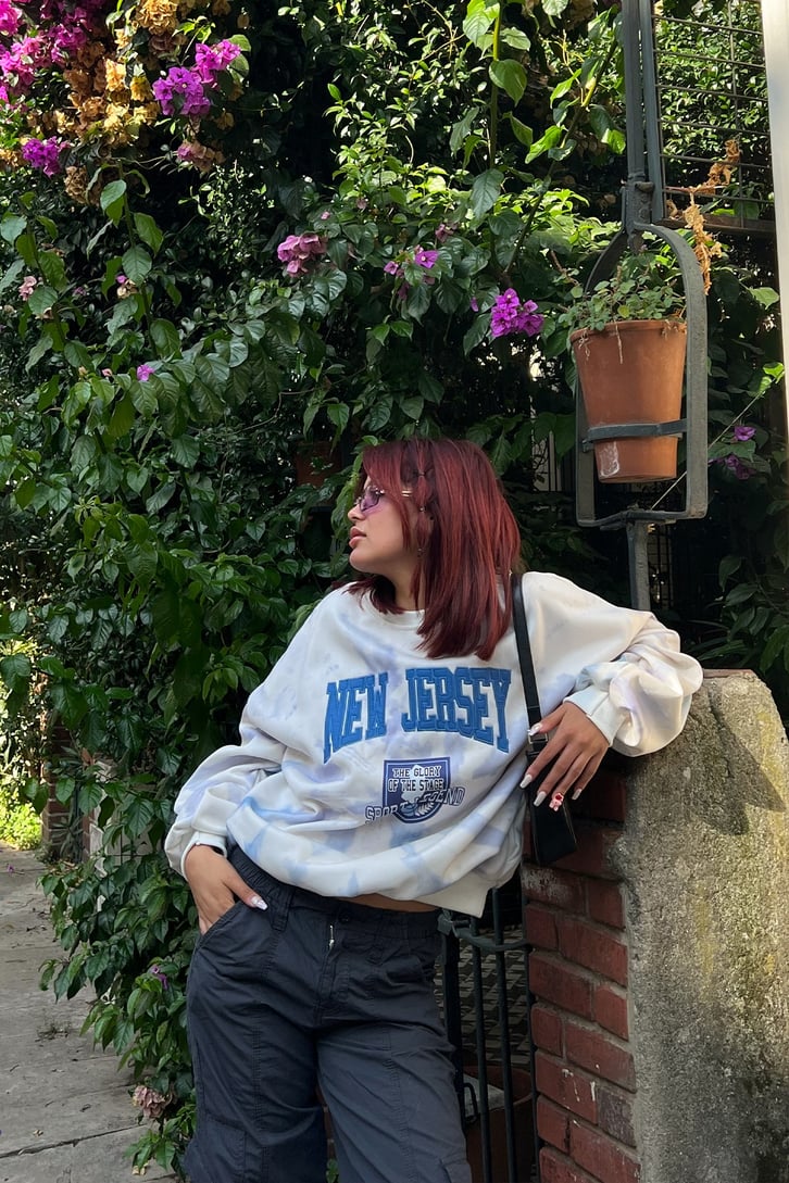 New Jersey Nakışlı Sweatshirt