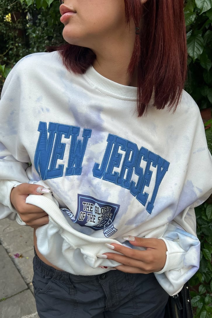 New Jersey Nakışlı Sweatshirt