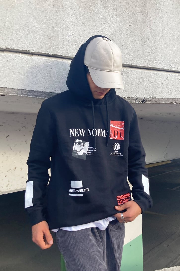 New Normality Oversize Printed Hoodie