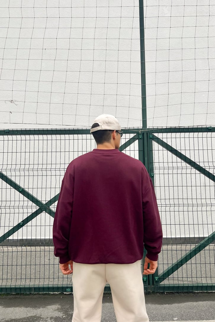 New Orleans Baskılı Bordo Sweatshirt
