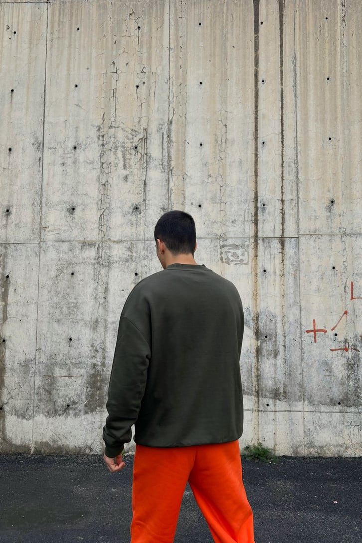 New Orleans Baskılı Haki Sweatshirt