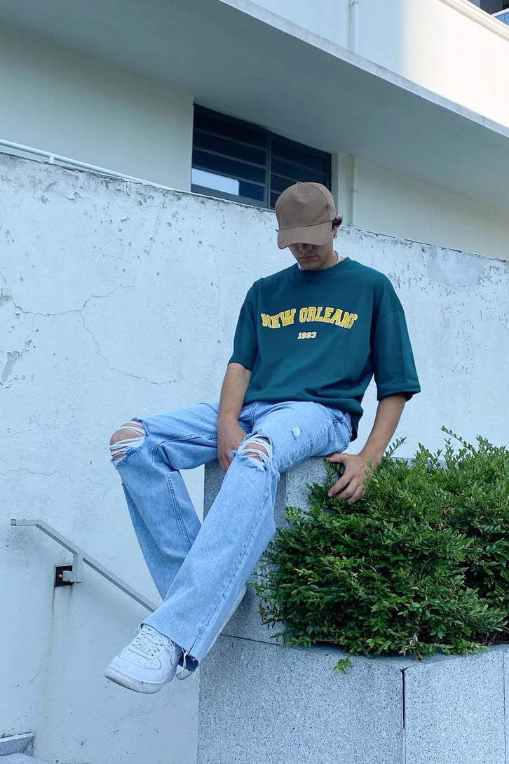 New Orleans Baskılı Oversize Tshirt
