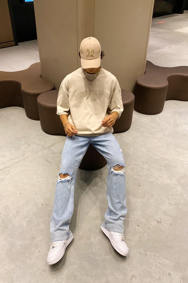 New Orleans Baskılı Oversize Tshirt