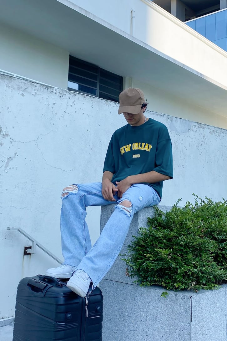 New Orleans Baskılı Oversize Tshirt