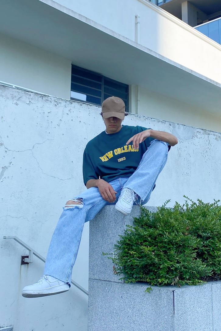 New Orleans Baskılı Oversize Tshirt