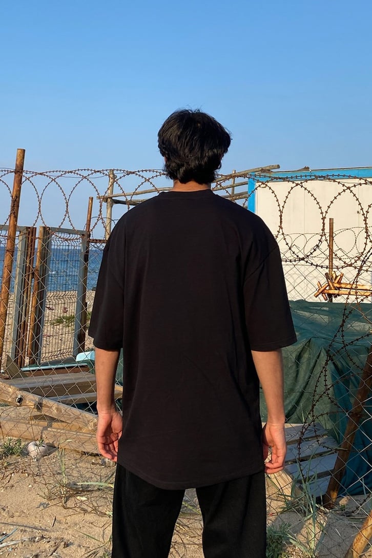 New Orleans Baskılı Siyah Oversize Tshirt