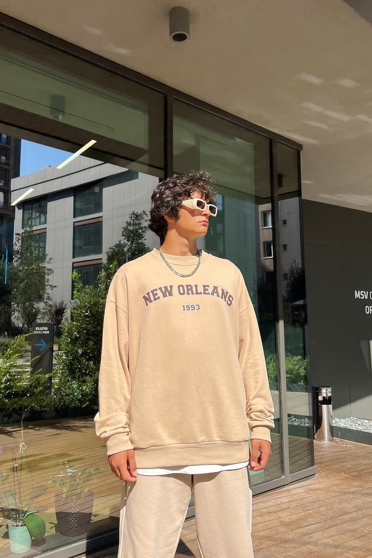 New Orleans Baskılı Sweatshirt