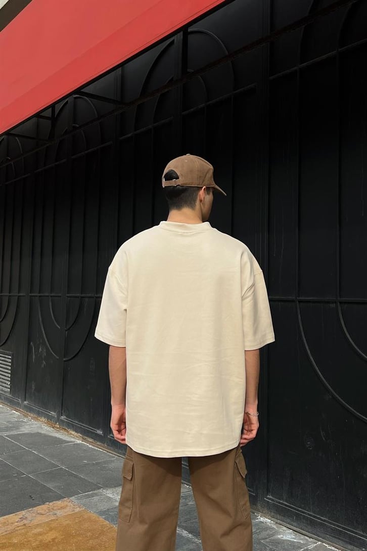New Orleans Bej Oversize Tişört