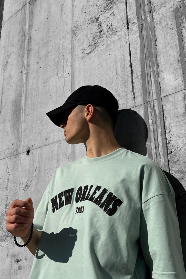 New Orleans Nakışlı Oversize Tshirt