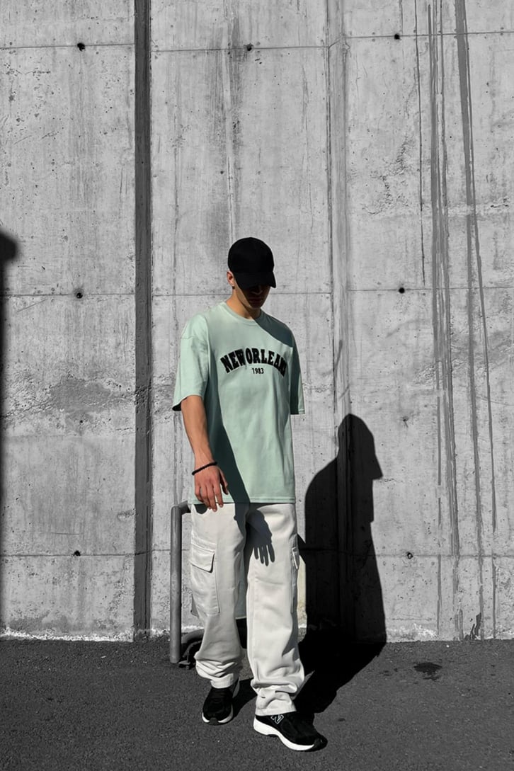 New Orleans Nakışlı Oversize Tshirt