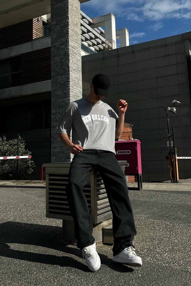 New Orleans Nakışlı Oversize Tshirt