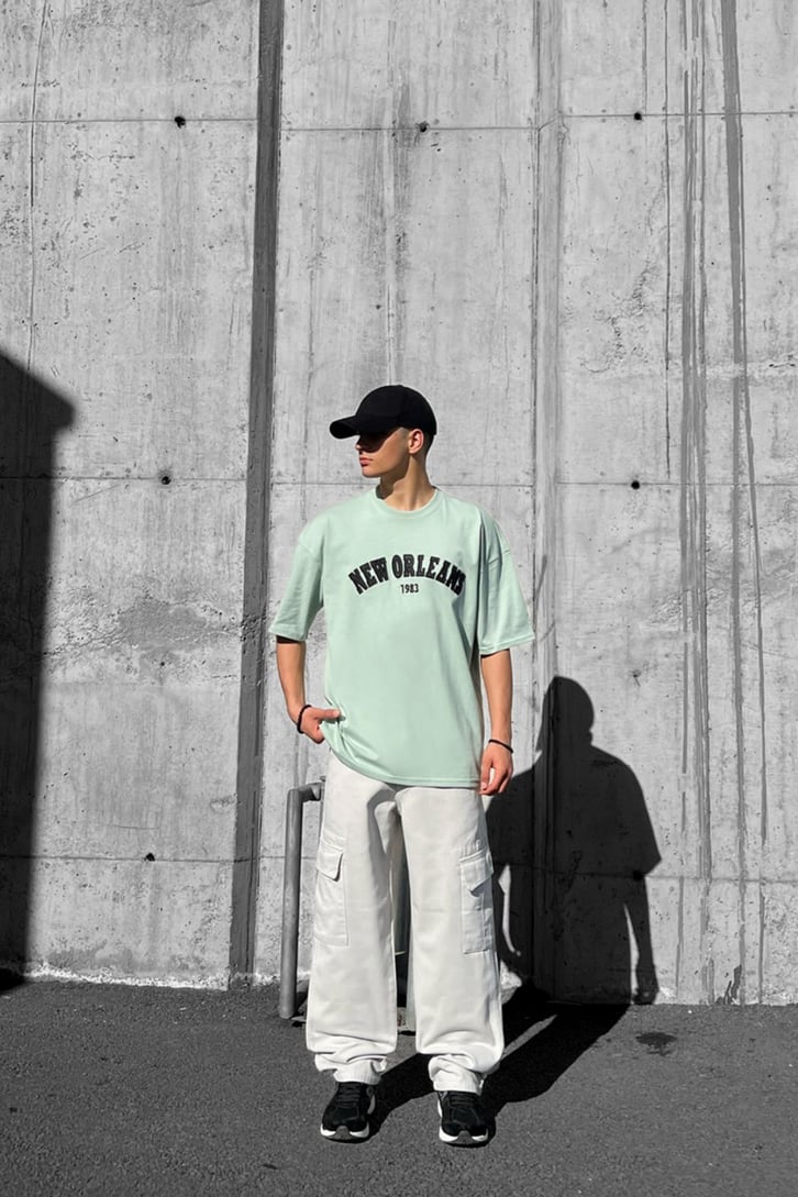 New Orleans Nakışlı Oversize Tshirt