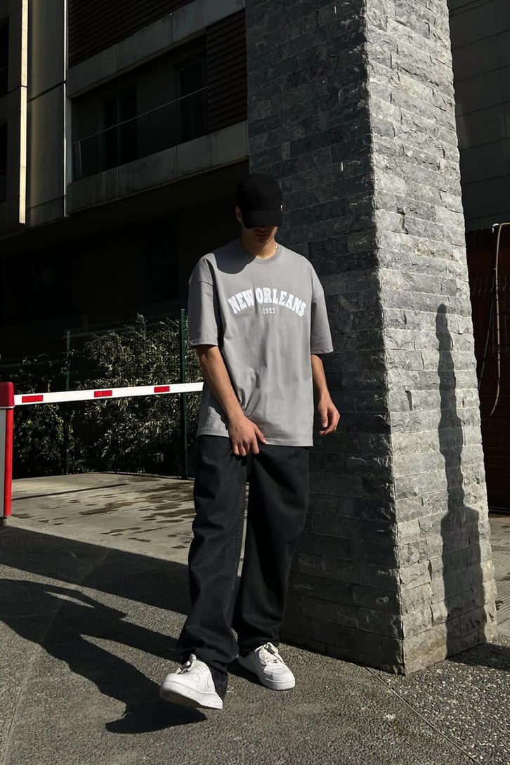 New Orleans Nakışlı Oversize Tshirt