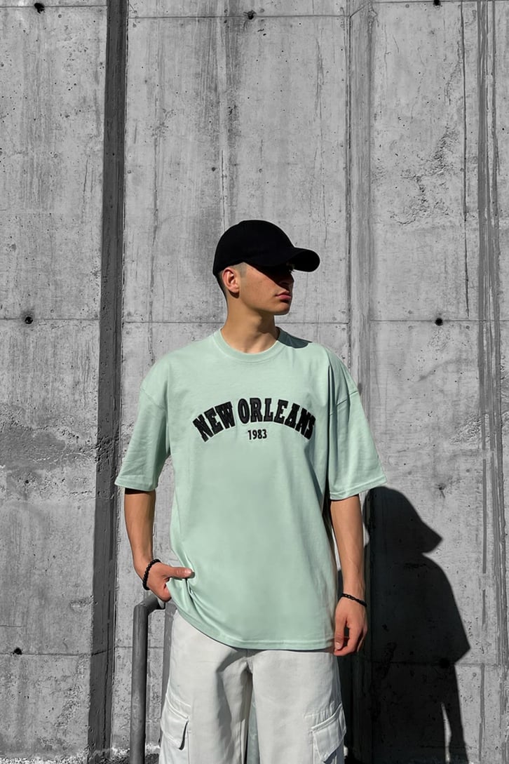 New Orleans Nakışlı Oversize Tshirt