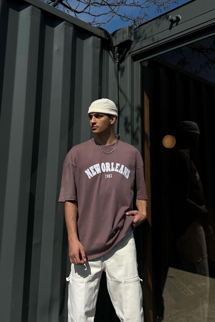 New Orleans Nakışlı Oversize Tshirt