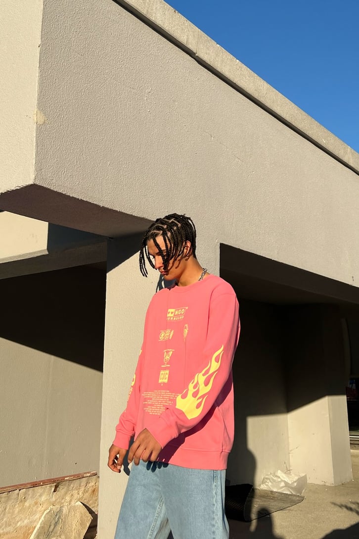 Ngo Surround Baskılı Pembe Sweatshirt