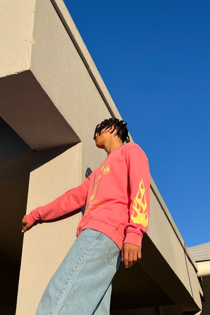 Ngo Surround Baskılı Pembe Sweatshirt