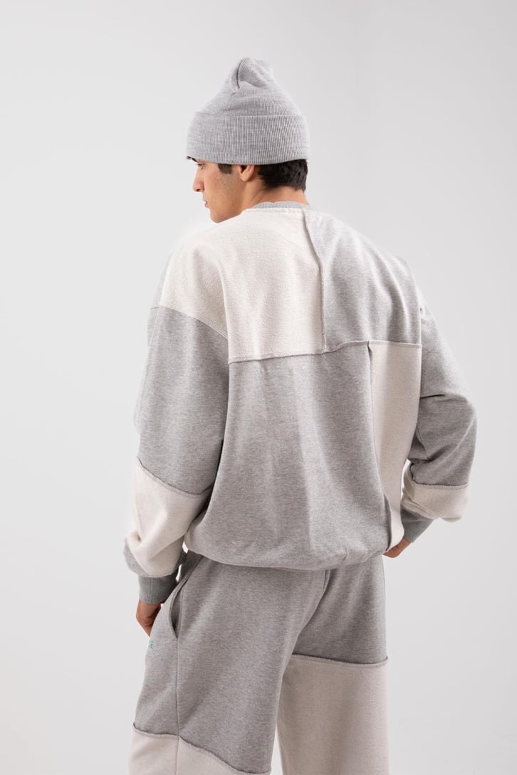 Nicce Baskılı Patch Gri Oversize Sweatshirt