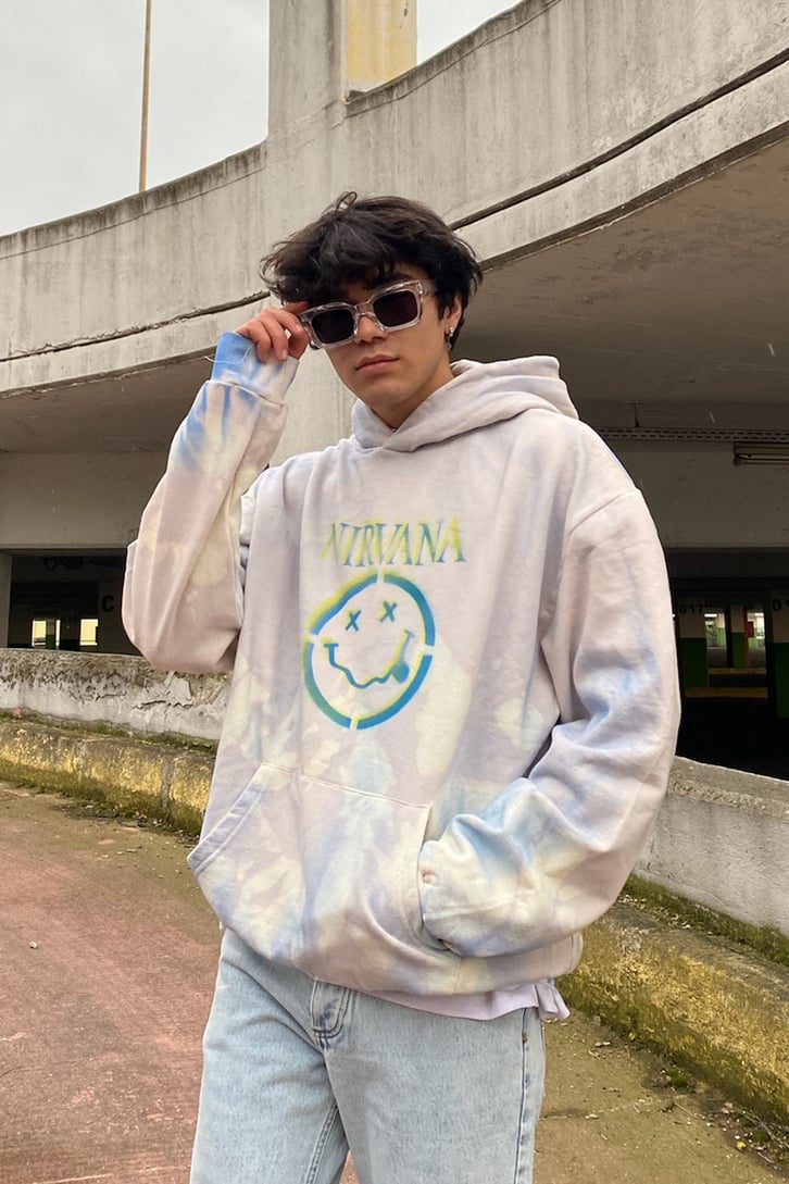 Nirvana Tie-Dye Oversize Printed Hoodie