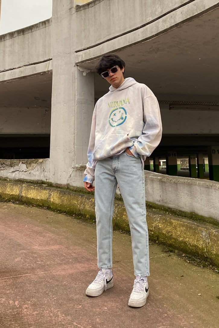 Nirvana Tie-Dye Oversize Printed Hoodie