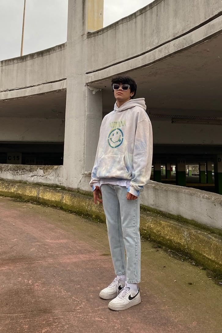 Nirvana Tie-Dye Oversize Printed Hoodie