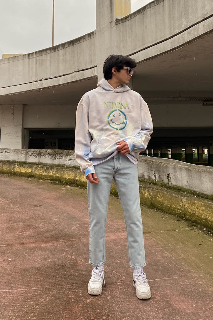 Nirvana Tie-Dye Oversize Printed Hoodie