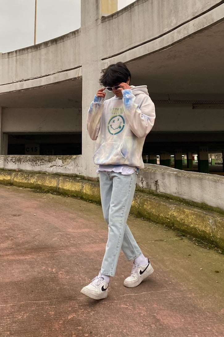 Nirvana Tie-Dye Oversize Printed Hoodie