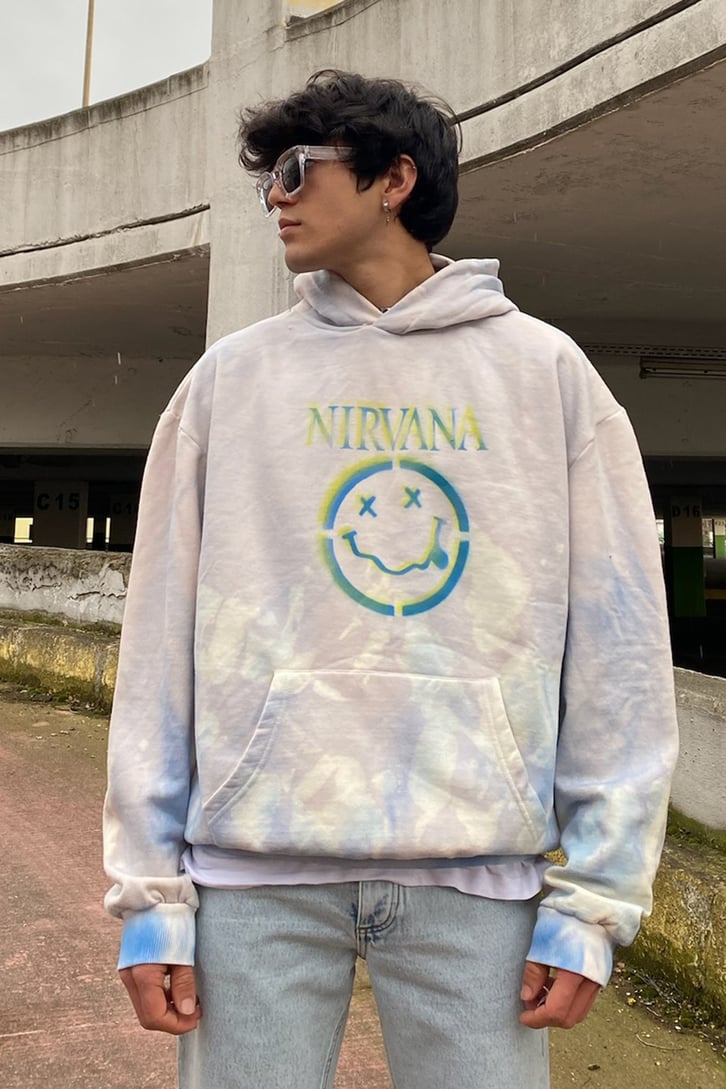 Nirvana Tie-Dye Oversize Printed Hoodie