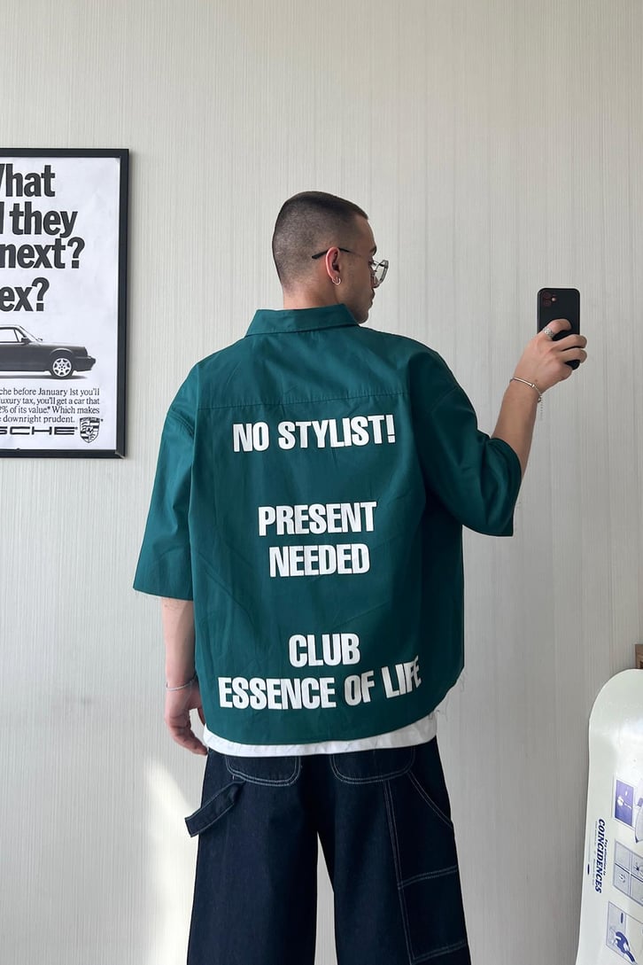 No Stylist! Kısa Kol Oversize Gömlek