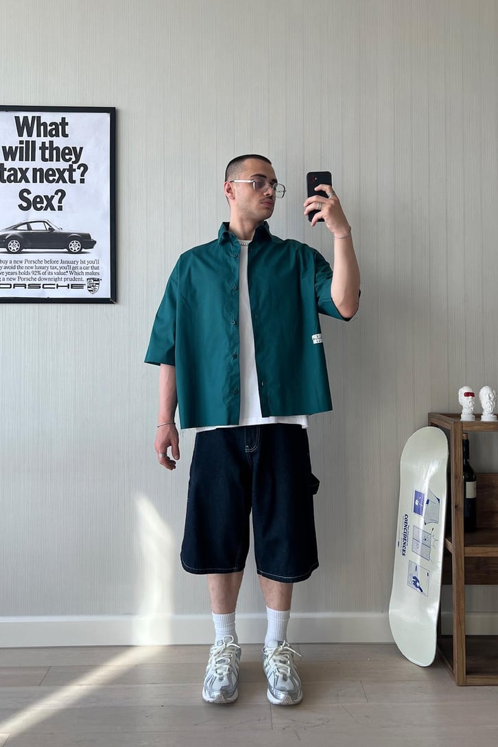 No Stylist! Kısa Kol Oversize Gömlek