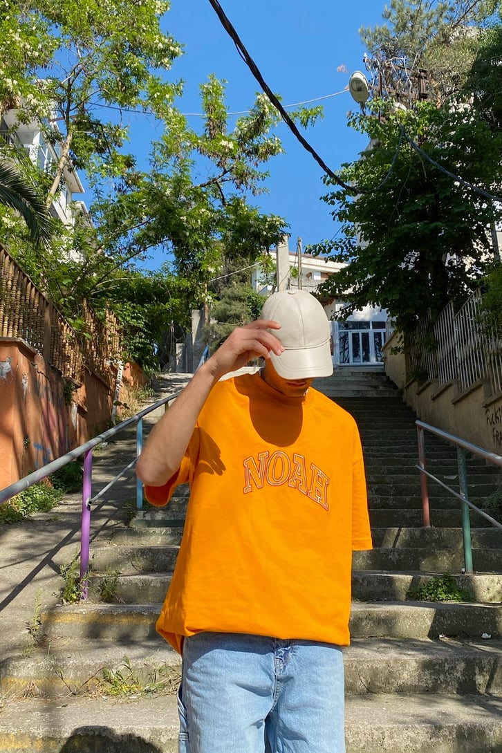 Noah Nakışlı Hardal Oversize Tshirt