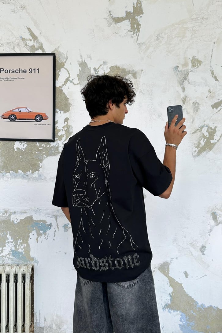 Noble Boy Taş İşlemeli Oversize Tişört