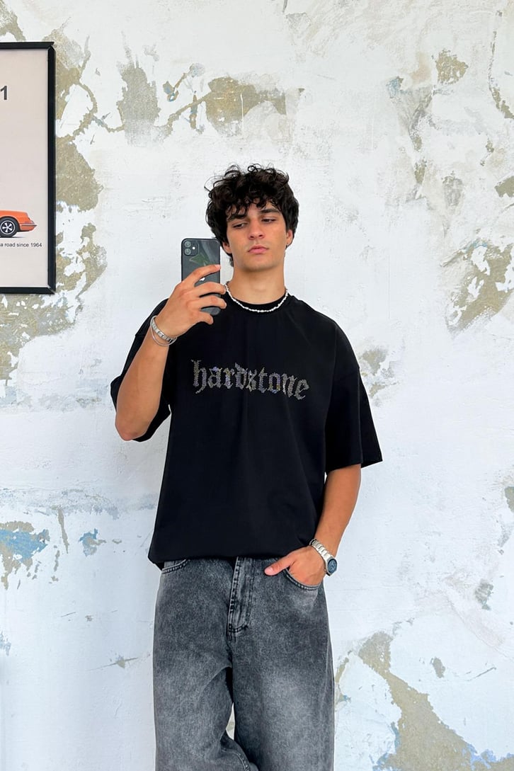 Noble Boy Taş İşlemeli Oversize Tişört