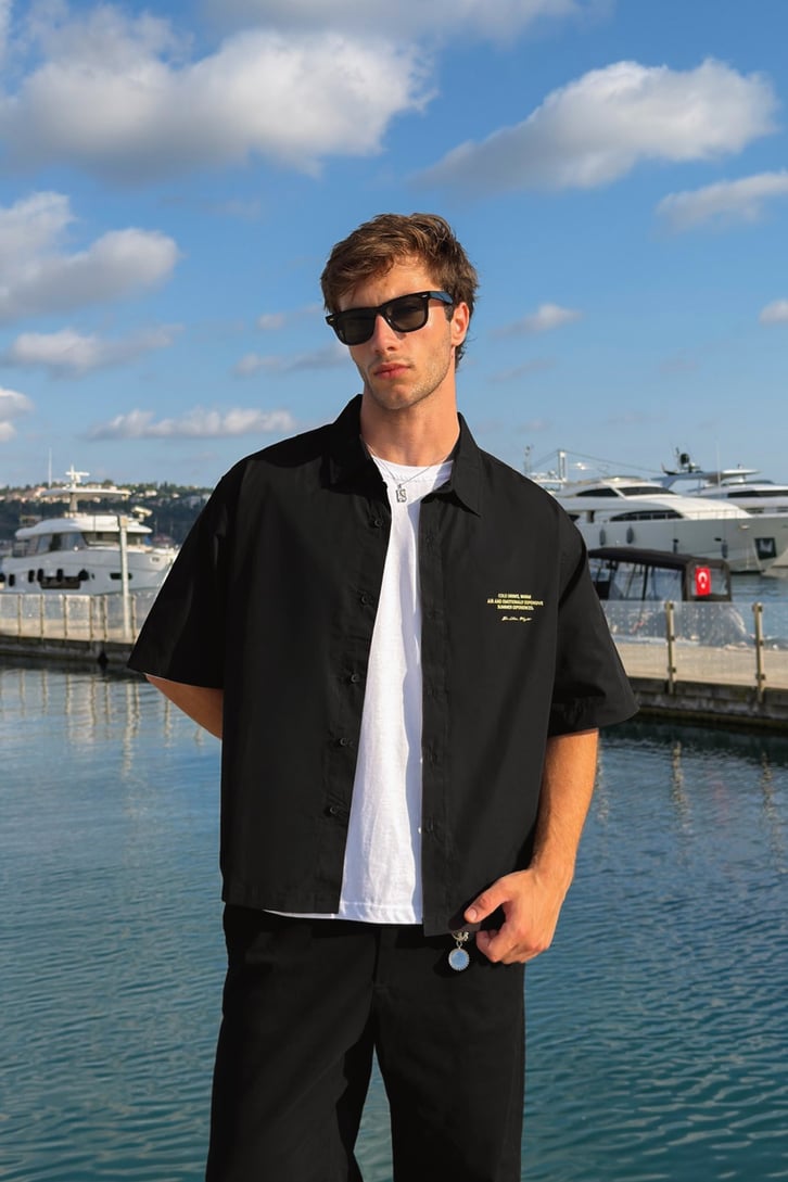 Nocturne Boxy Camp-Collar Shirt