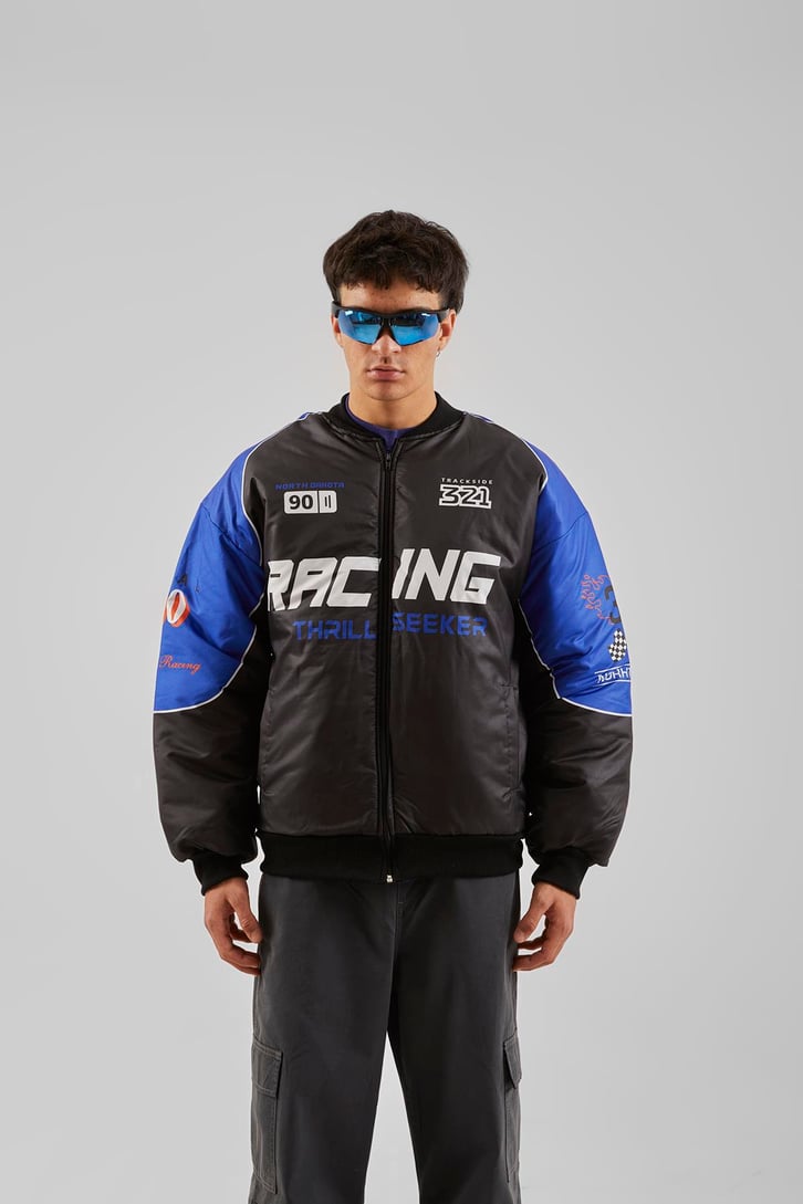 North Baskılı Mavİ Racing Ceket