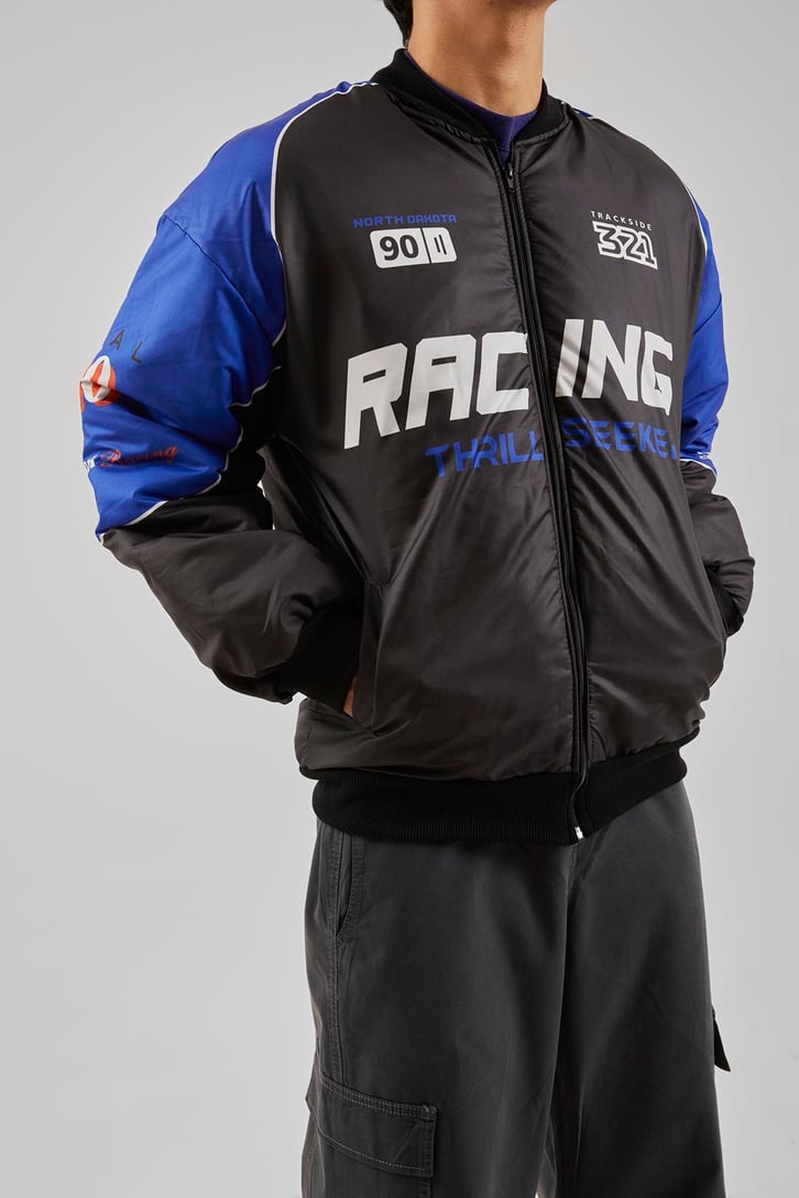 North Baskılı Mavİ Racing Ceket