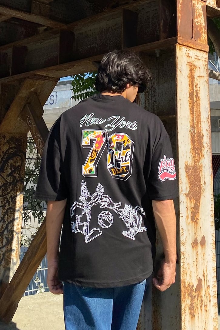 NY 78 Sırt Baskılı Oversize Tshirt