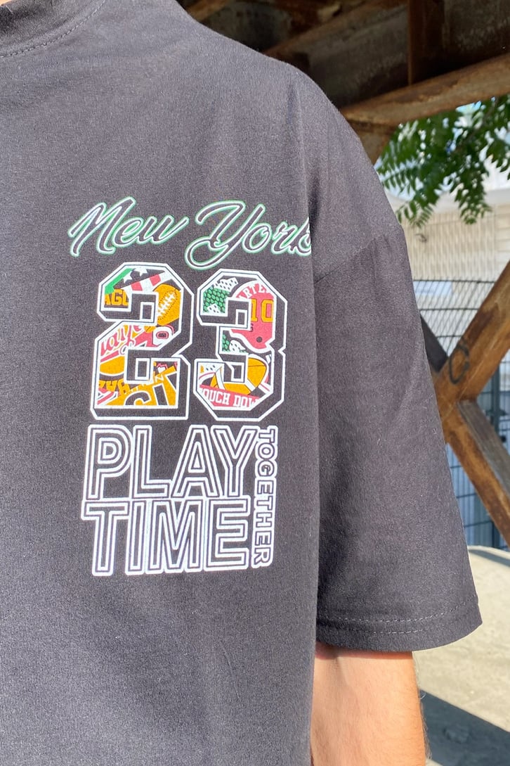 NY 78 Sırt Baskılı Oversize Tshirt