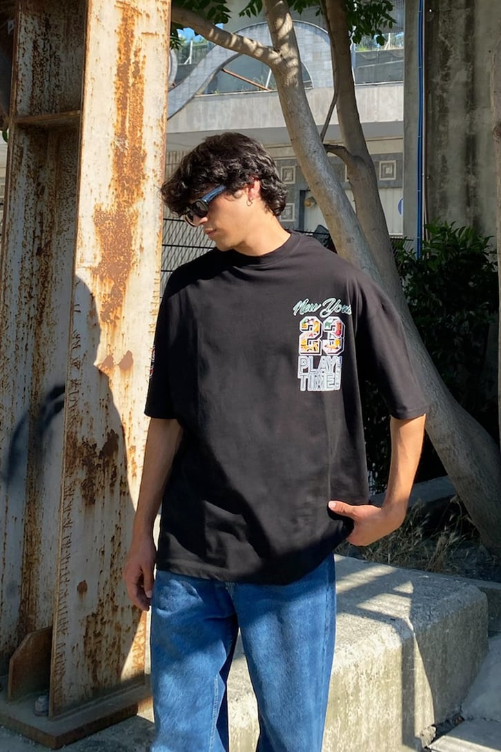 NY 78 Sırt Baskılı Oversize Tshirt