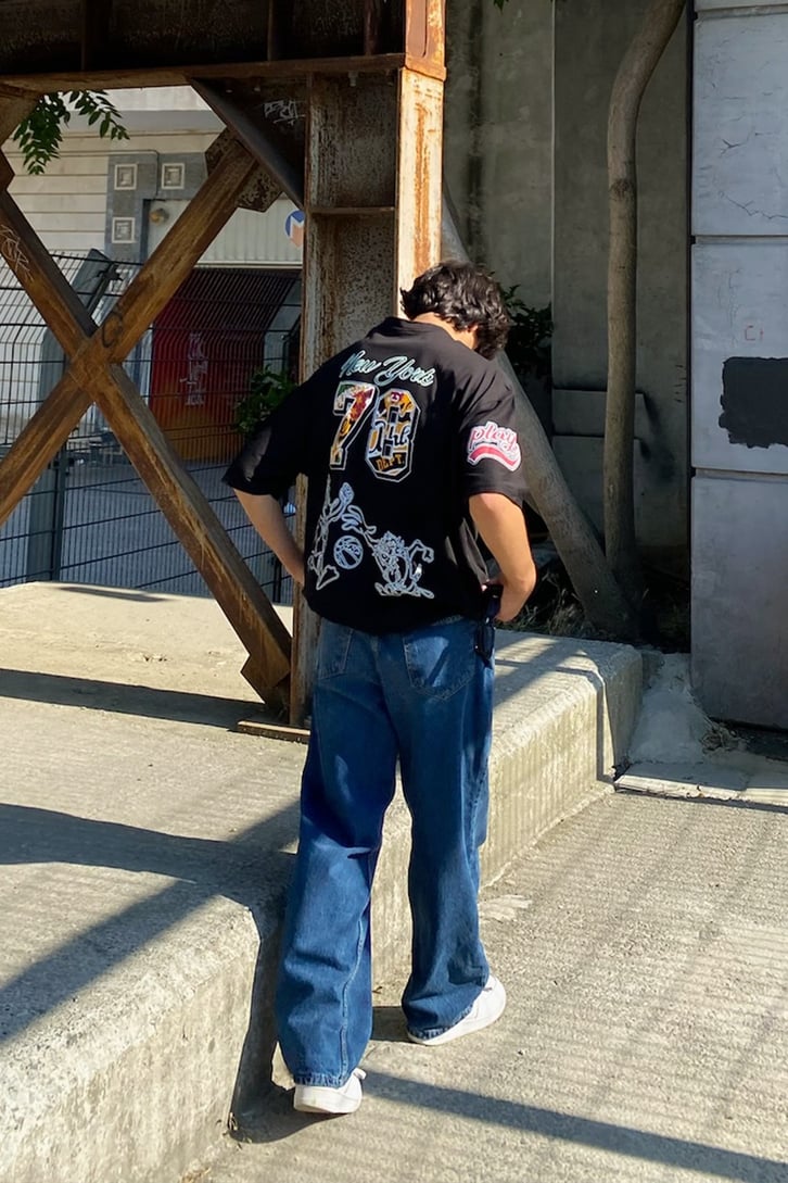 NY 78 Sırt Baskılı Oversize Tshirt
