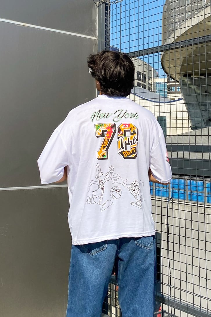 NY 78 Sırt Baskılı Oversize Tshirt