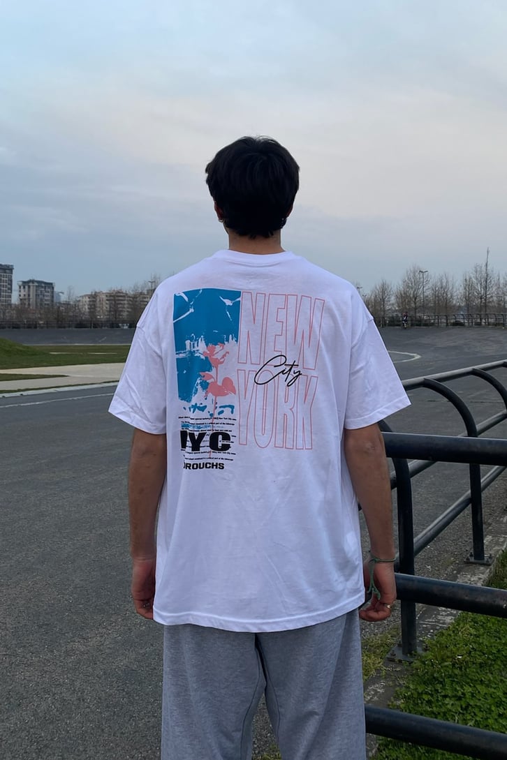 NY City Oversize Beyaz Tshirt