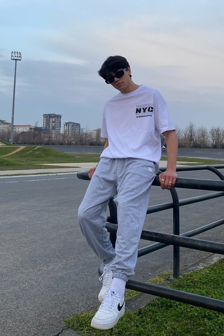 NY City Oversize Beyaz Tshirt