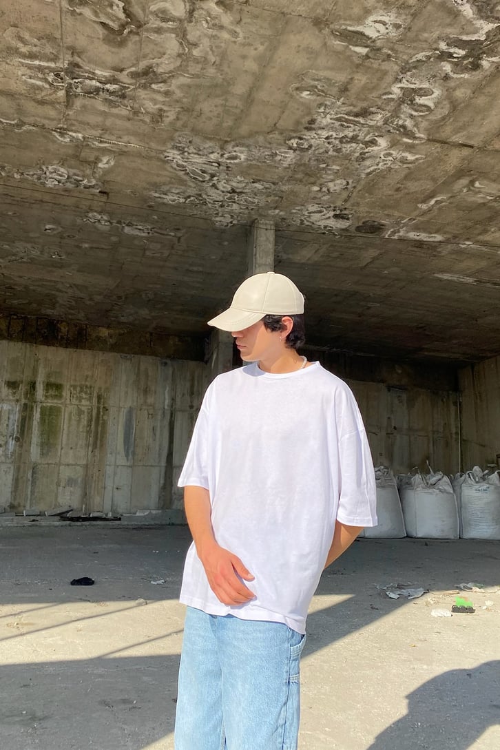 Ofcl Baskılı Beyaz Oversize Tshirt