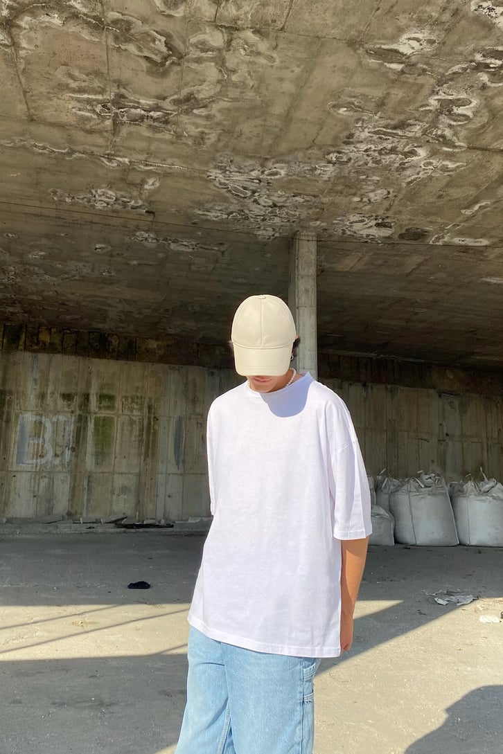 Ofcl Baskılı Beyaz Oversize Tshirt