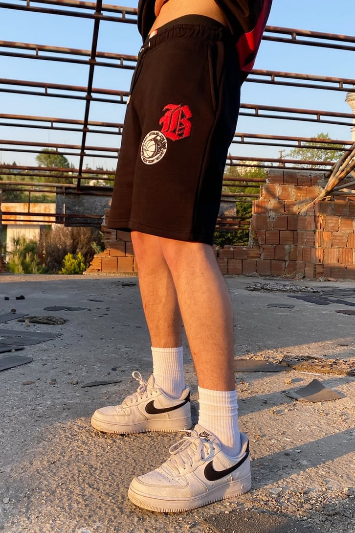 OFCL Patch Detay Siyah Şort