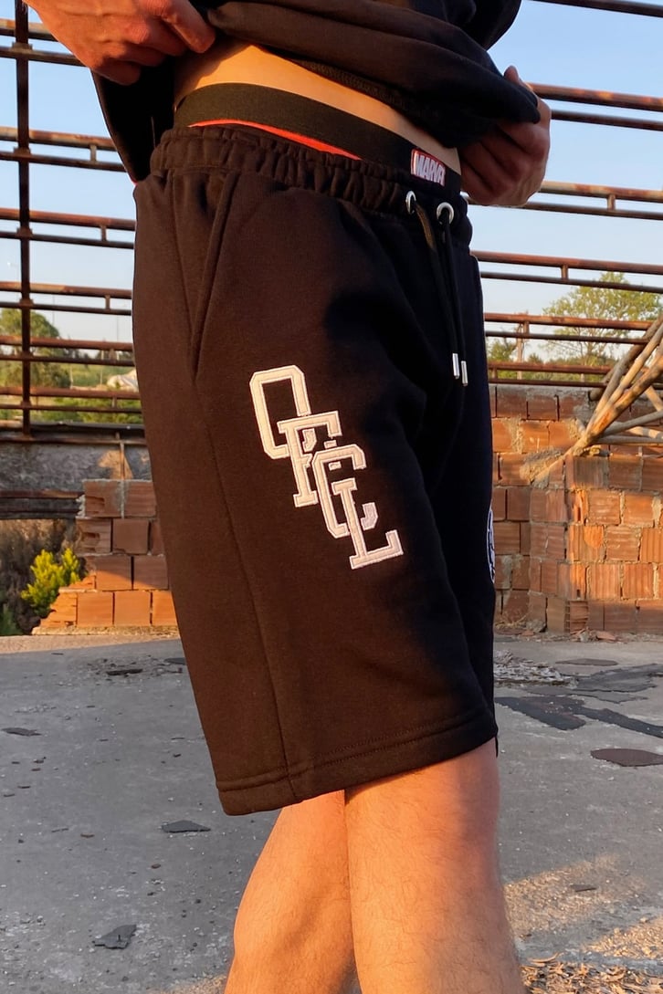 OFCL Patch Detay Siyah Şort
