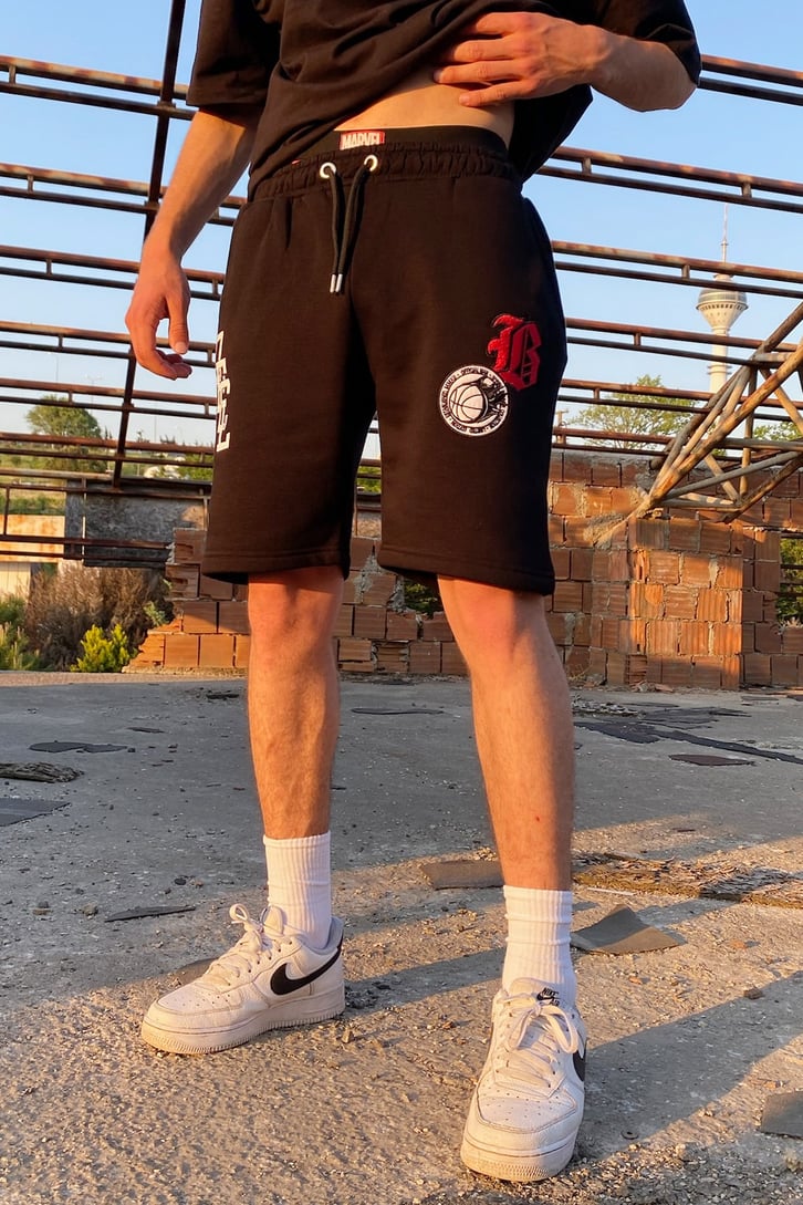 OFCL Patch Detay Siyah Şort