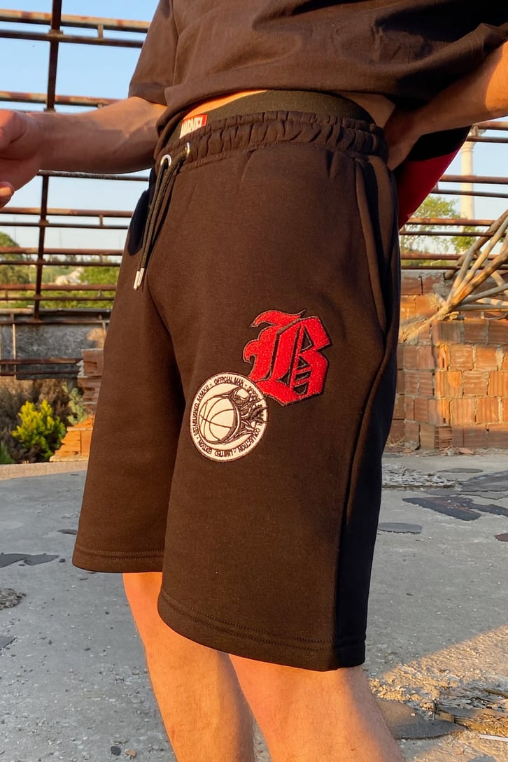 OFCL Patch Detay Siyah Şort